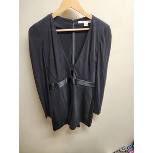 Diane von Furstenberg DVF‎ Black Long Sleeve Cutout Romper Womens Size 6
